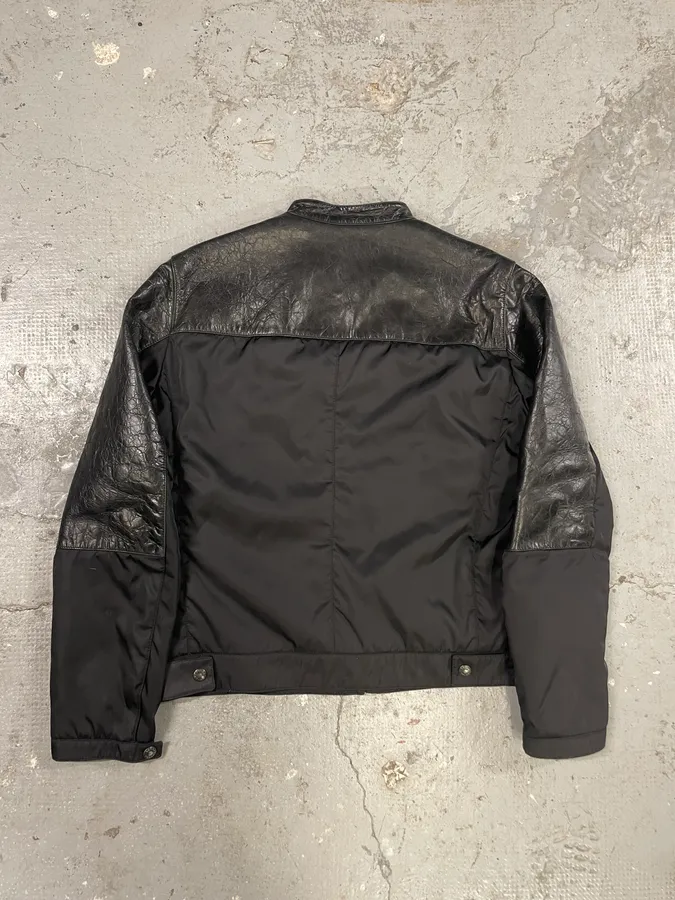 AW2011 Prada Hybrid Leather Black Nylon Jacket - Image 2