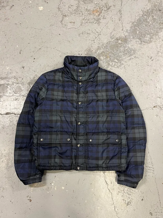 AW2011 Prada Linea Rossa Checkered Navy & Green Puffer Jacket