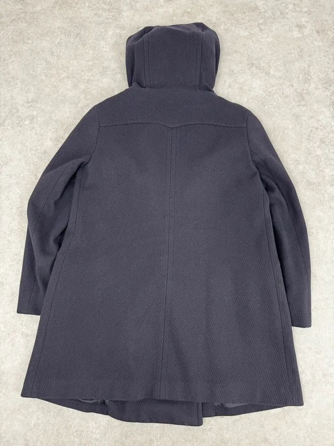 AW2011 Prada Navy Asymmetrical Wool Double-Breasted Long Jacket - Image 4