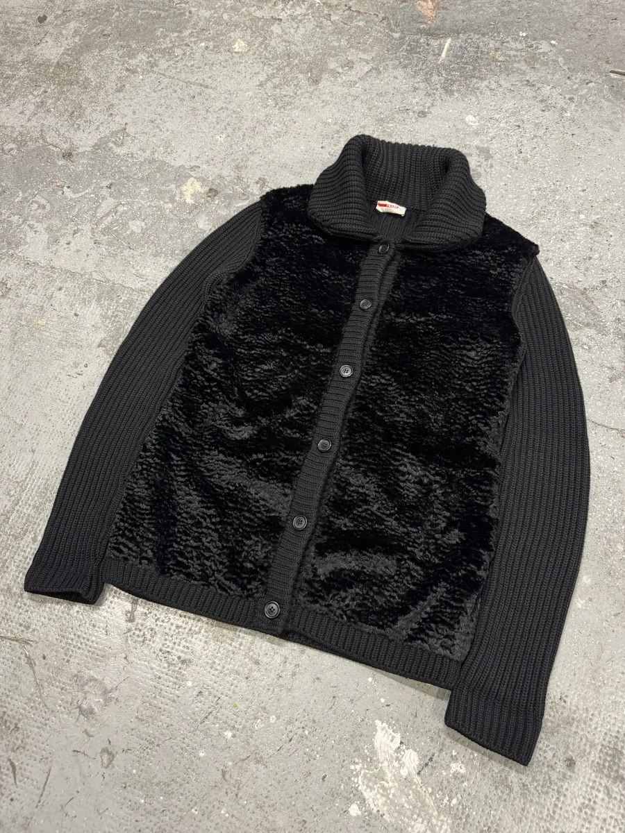 AW2011 Prada Wool Hybrid Black Buttoned Cardigan - Image 6