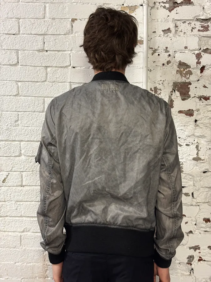 AW2011 Ralph Lauren Grey Cargo Pocket Sample Bomber Jacket - Image 3