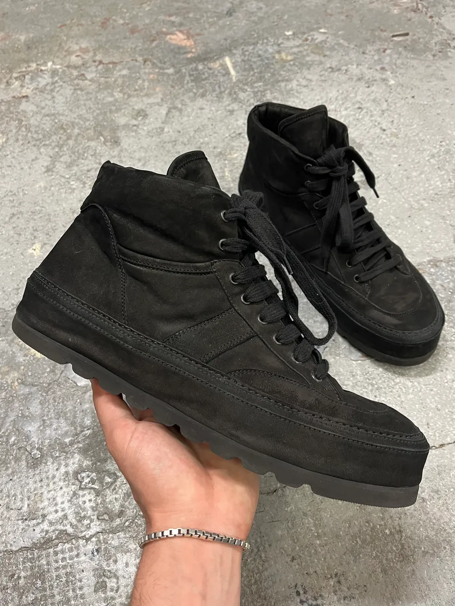 AW2012 Ann Demeulemeester Black Gert Ombre High Sneakers
