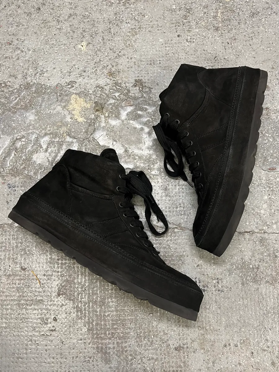 AW2012 Ann Demeulemeester Black Gert Ombre High Sneakers - Image 2