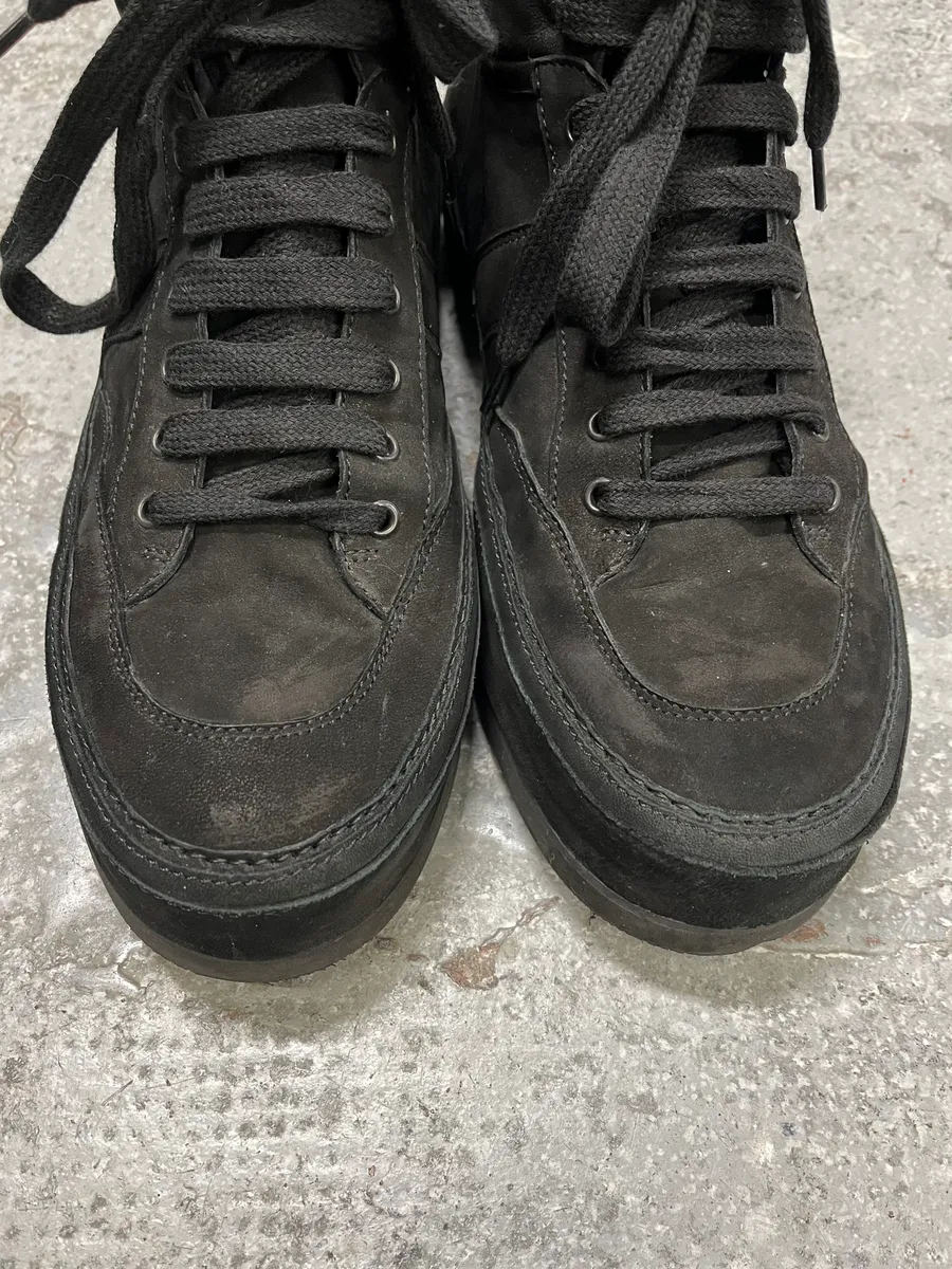 AW2012 Ann Demeulemeester Black Gert Ombre High Sneakers - Image 3