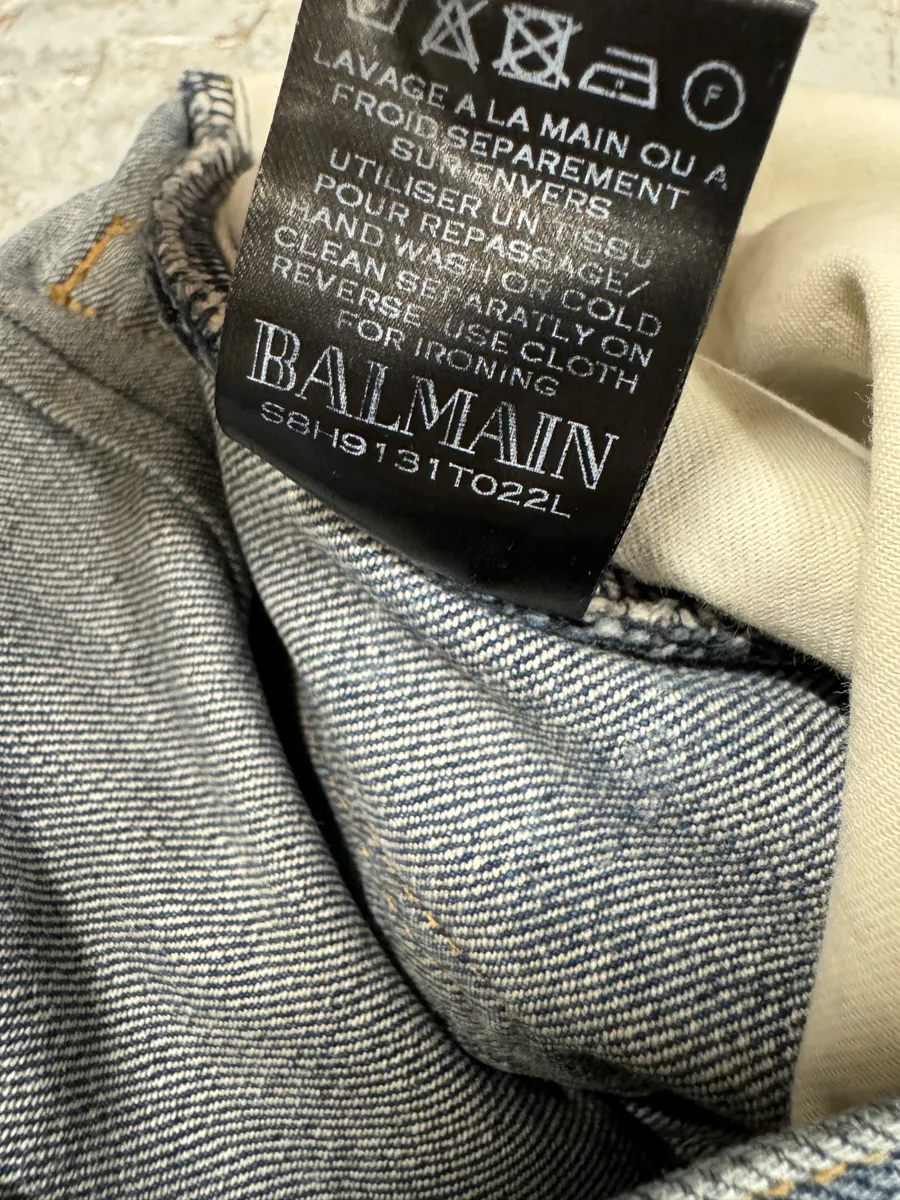 AW2012 Balmain Avant-Garde Blue Biker Denim Jeans - Image 8