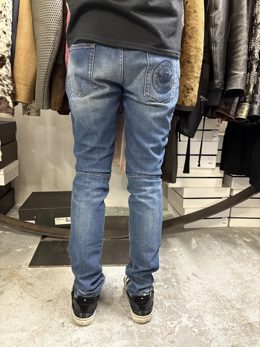 AW2012 Balmain Avant-Garde Blue Slim Denim Jeans - Image 4