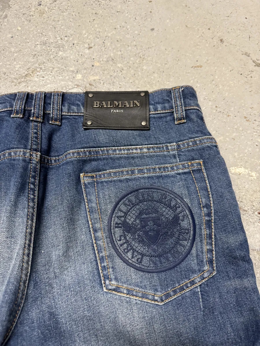 AW2012 Balmain Avant-Garde Blue Slim Denim Jeans - Image 6