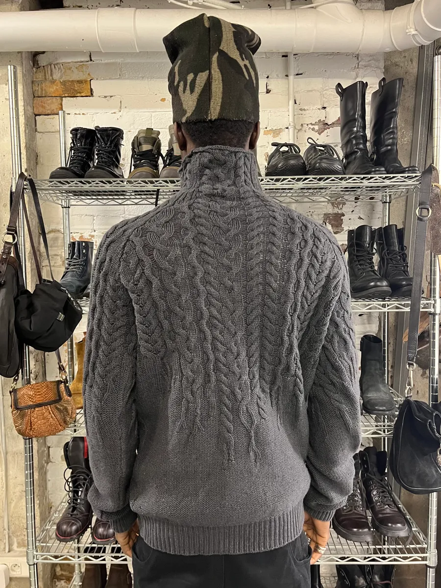 AW2012 Cavalli Ropes Grey Wool Turtleneck - Image 2