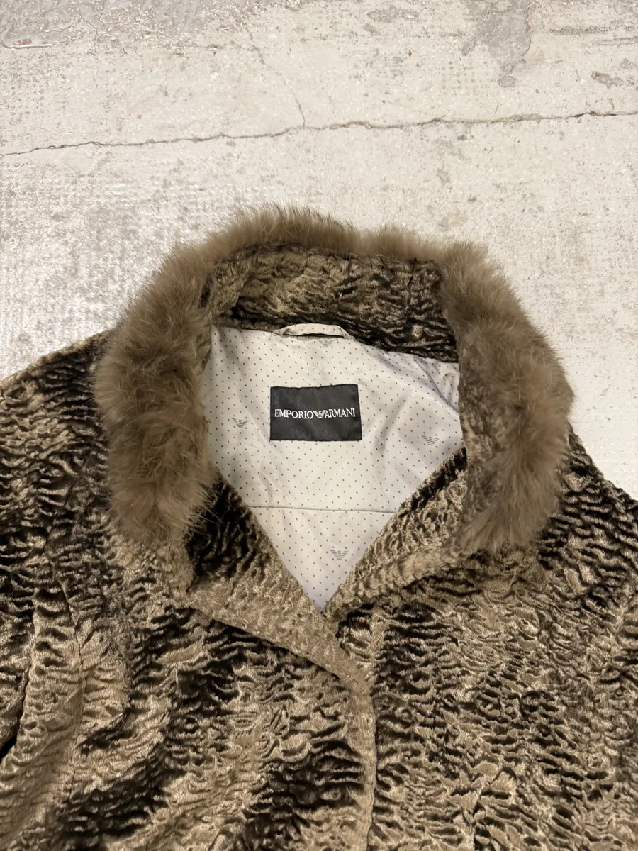 AW2012 Emporio Armani Beige Fur Collar Jacket - Image 6