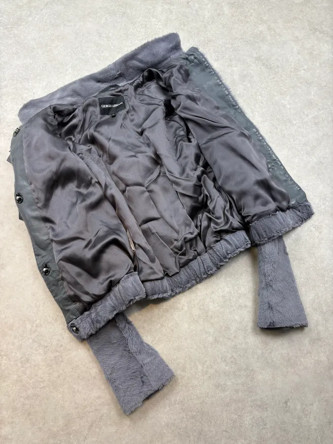 AW2012 Giorgio Armani Dark Polar Faux Fur Cropped Jacket - Image 7