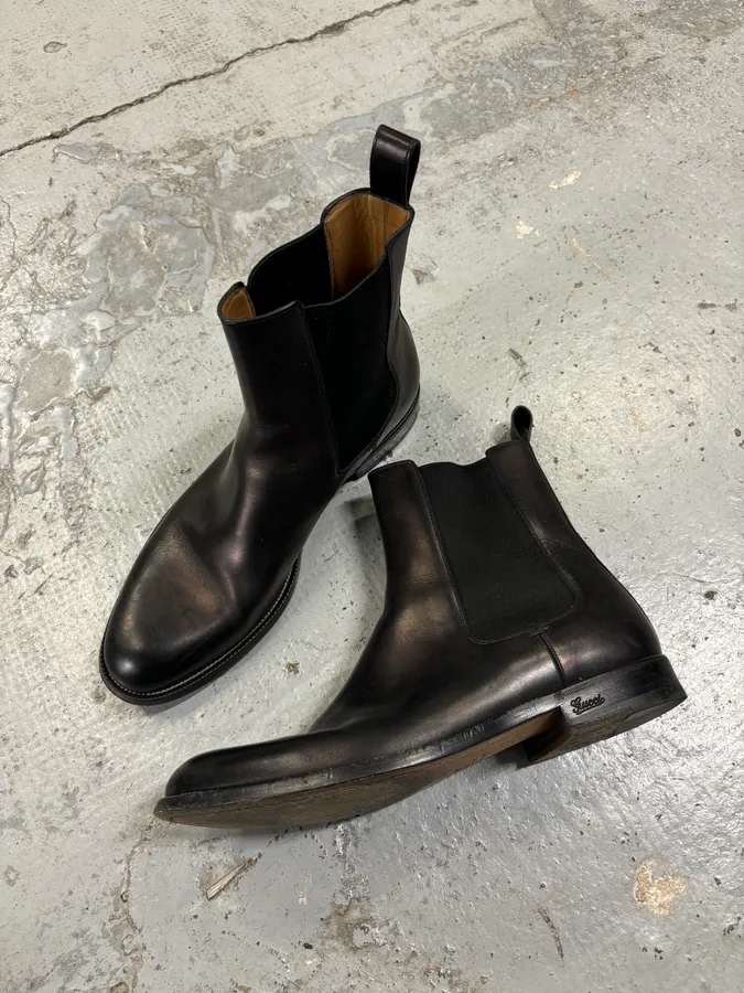 AW2012 Gucci Black Leather Chelsea Boots - Image 5
