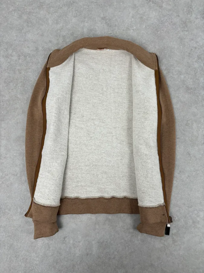 AW2012 John Galliano Beige Wool Signature Zip-Up Sweater - Image 7