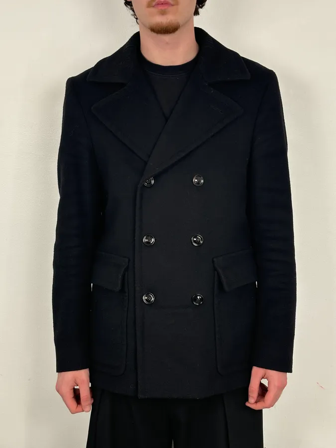 AW2012 Maison Margiela Black Classy Wool Peacoat - Image 2