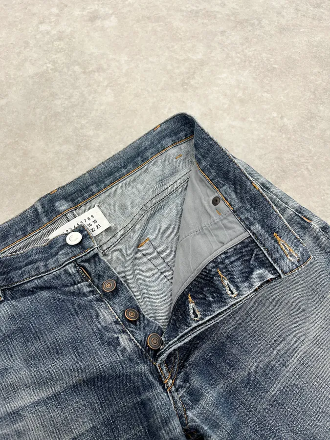 AW2012 Maison Margiela Blue Signature Slim Denim Jeans - Image 10