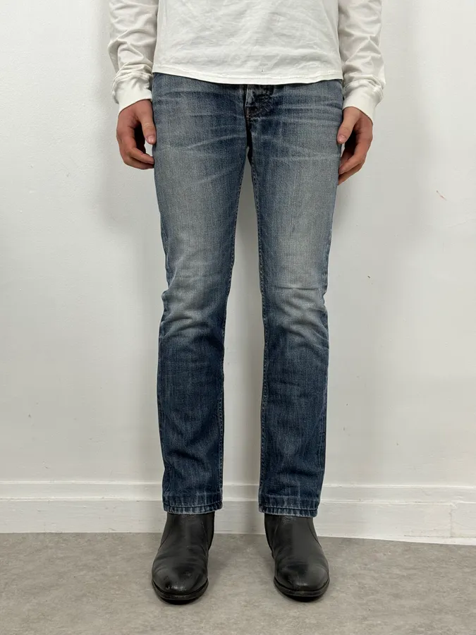 AW2012 Maison Margiela Blue Signature Slim Denim Jeans - Image 2