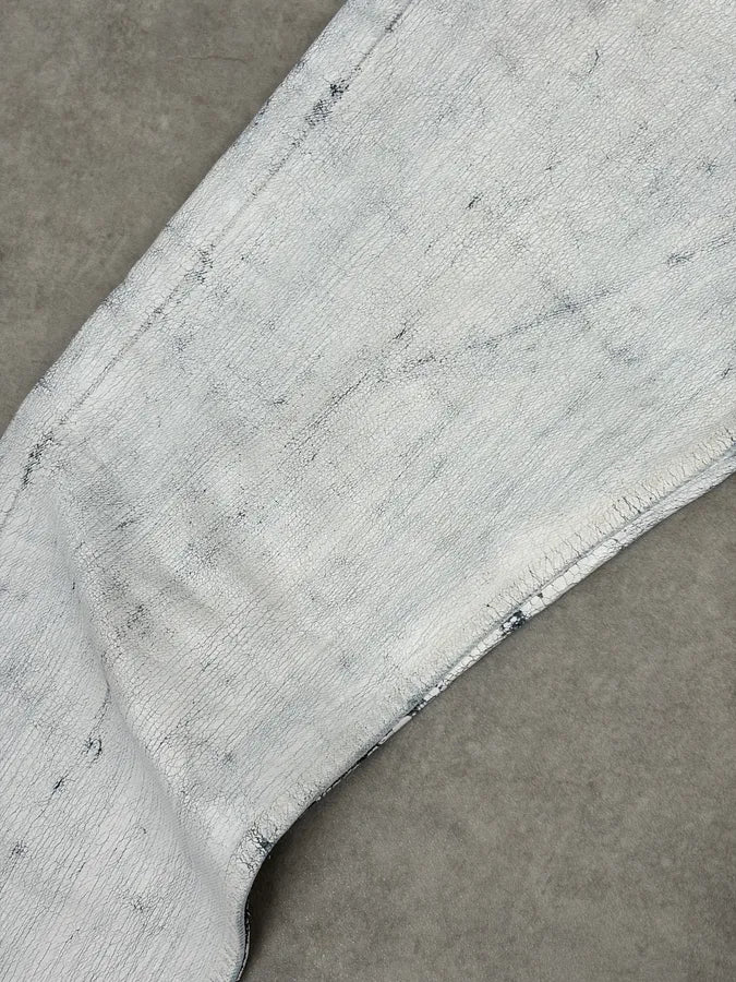 AW2012 Maison Margiela H&M White Painted Denim Jeans - Image 10