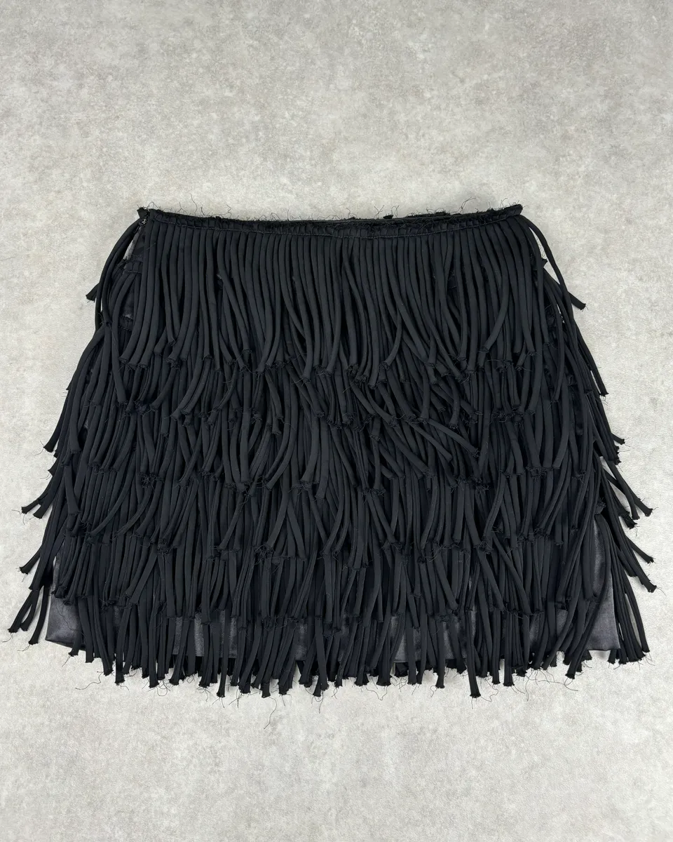 AW2012 Pierre Balmain Black Fringe Skirt - Image 5