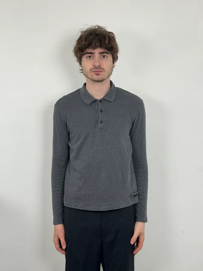 AW2012 Prada Grey Polo Longsleeves - Image 2