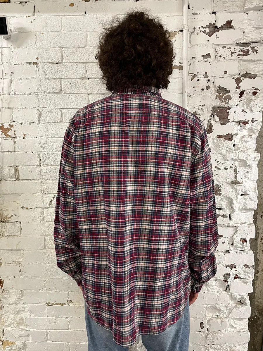 AW2012 Ralph Lauren Denim & Supply  Red & Blue Plaid Flannel Shirt - Image 3