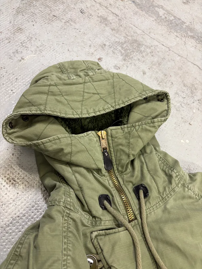 AW2012 Ralph Lauren Khaki Green Flags Long Cargo Parka Coat - Image 10