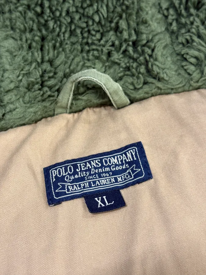 AW2012 Ralph Lauren Khaki Green Flags Long Cargo Parka Coat - Image 12