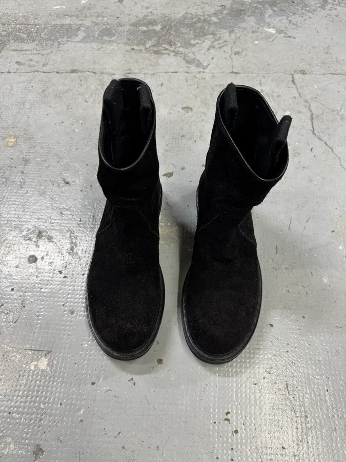 AW2012 Rick Owens Black Creeper Suede Leather Boots - Image 3