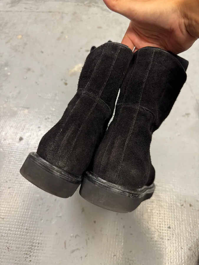 AW2012 Rick Owens Black Creeper Suede Leather Boots - Image 5