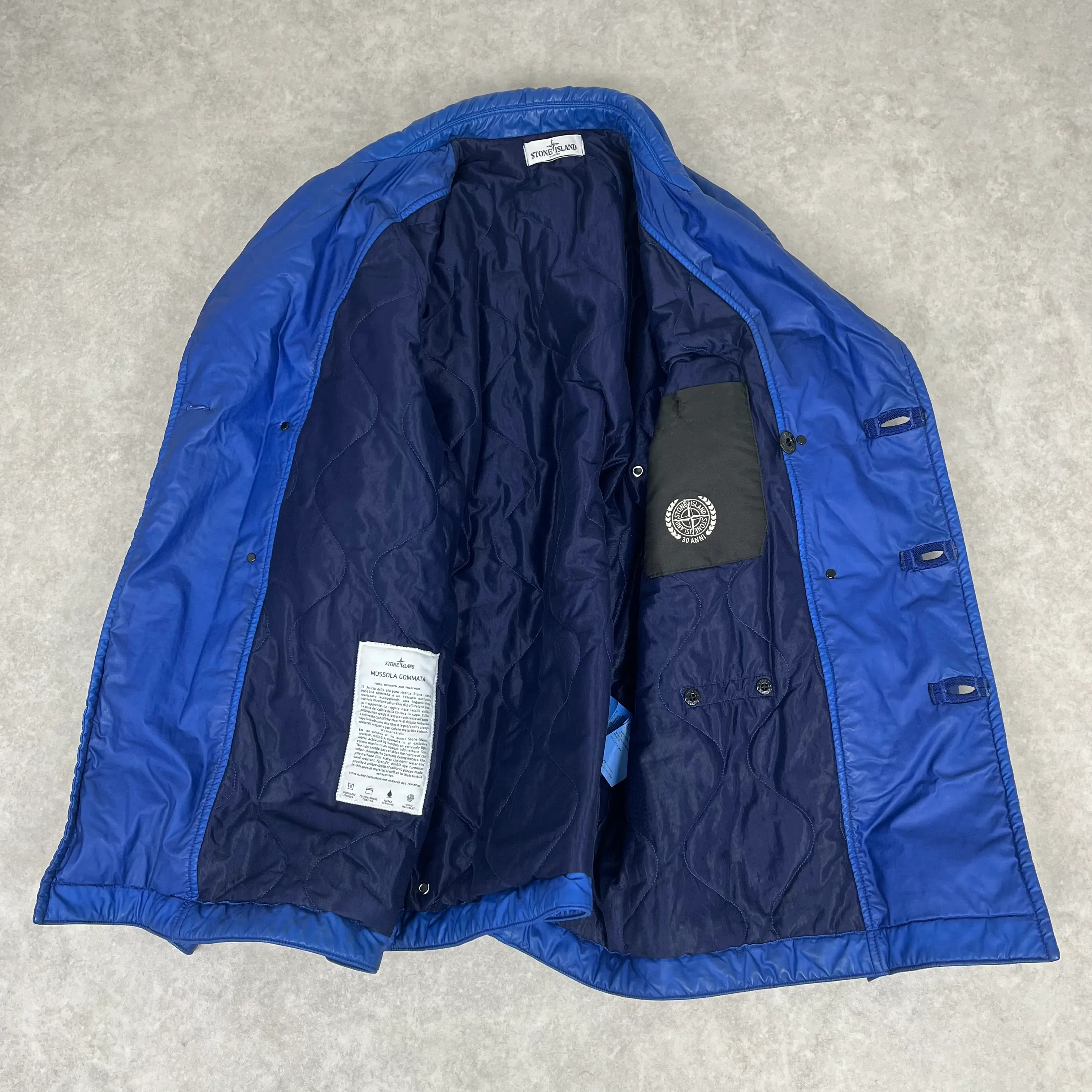 AW2012 Stone Island Blue Caban Mussola Gommata Jacket - Image 6