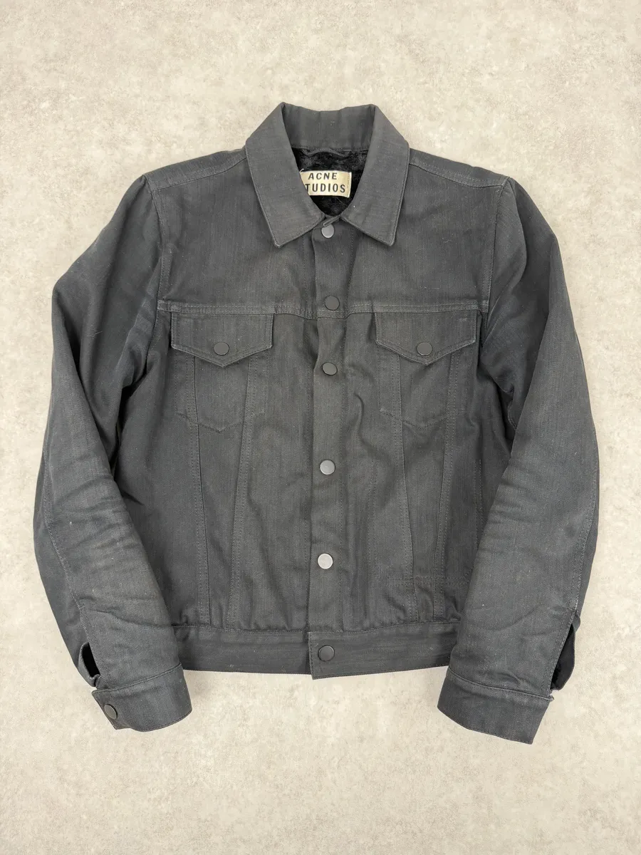 AW2013 Acne Studios Black Jam Bat Denim Trucker Jacket