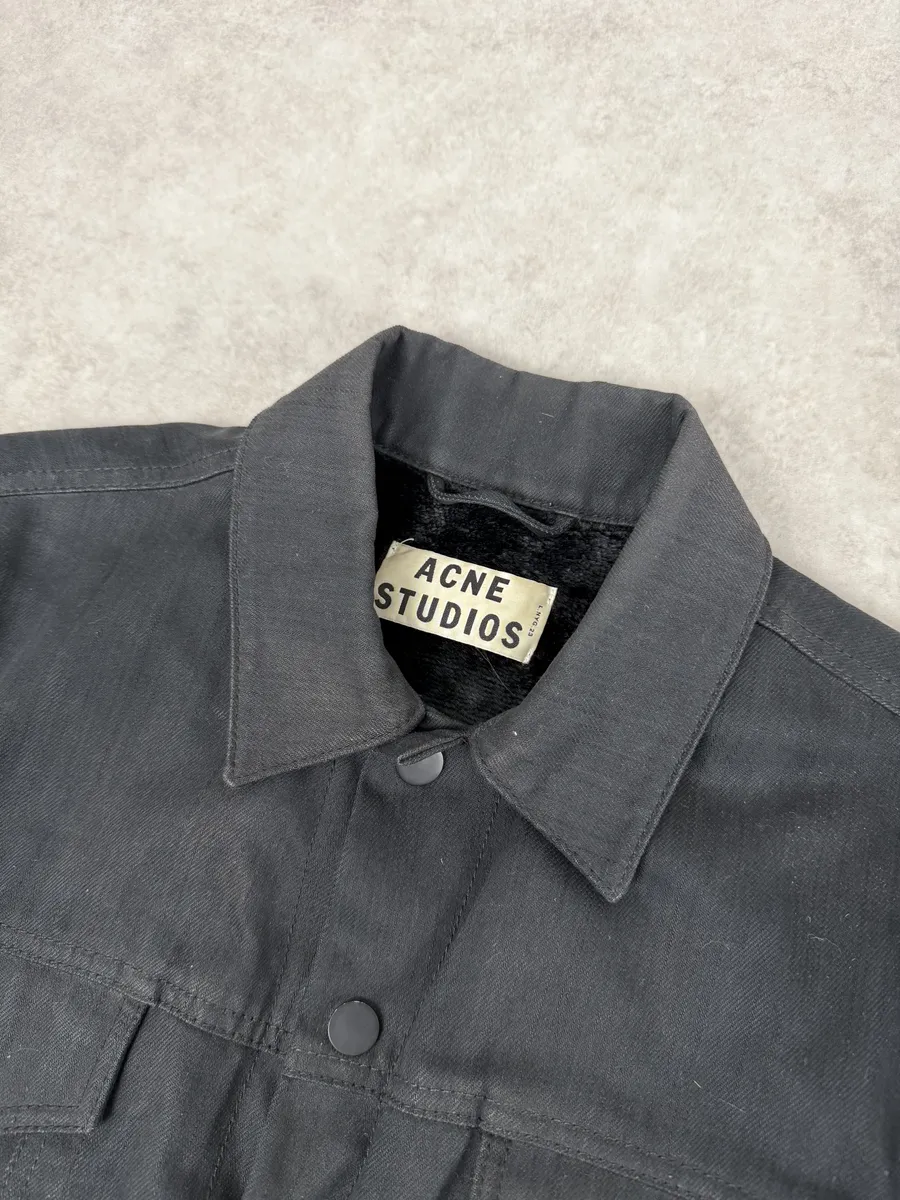 AW2013 Acne Studios Black Jam Bat Denim Trucker Jacket - Image 6