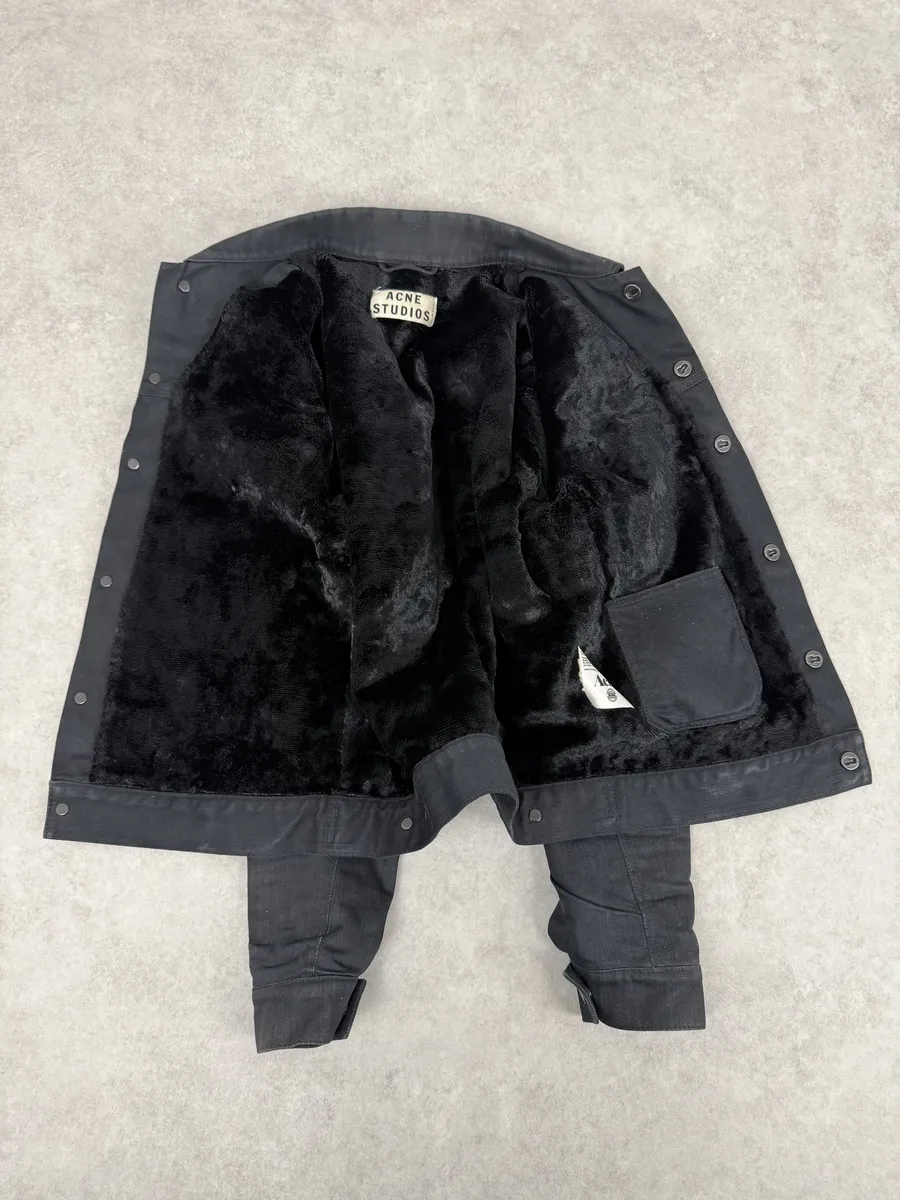 AW2013 Acne Studios Black Jam Bat Denim Trucker Jacket - Image 9