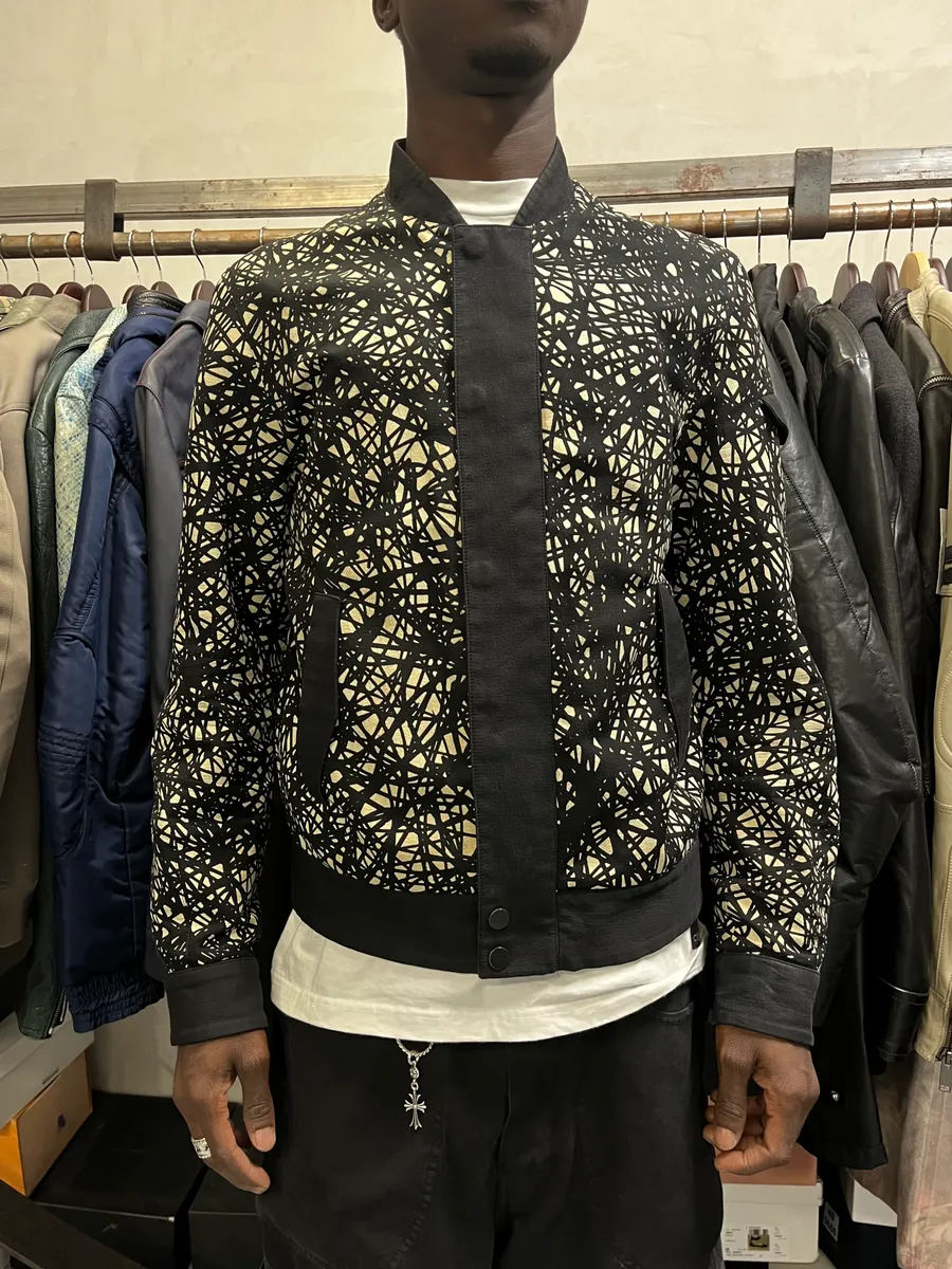 AW2013 Balenciaga Black & White Contemporary Abstract Aviator Jacket - Image 2