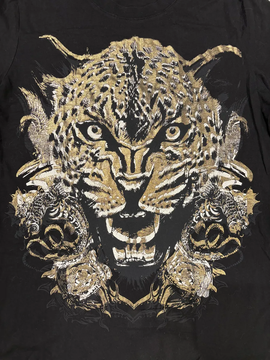 AW2013 Cavalli Black Leopard T-Shirt - Image 7
