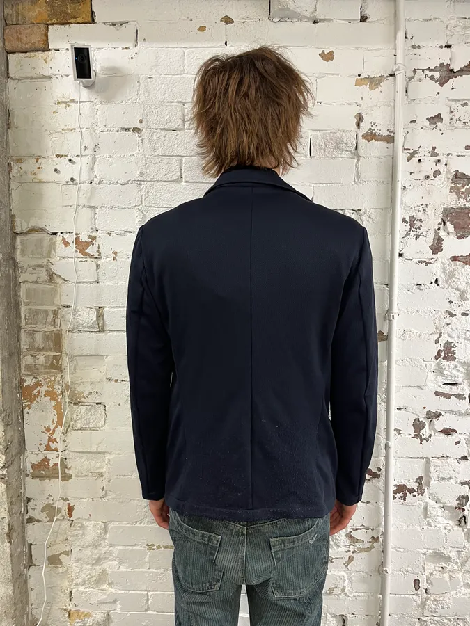 AW2013 Emporio Armani Navy Wool Layered Blazer Jacket - Image 3