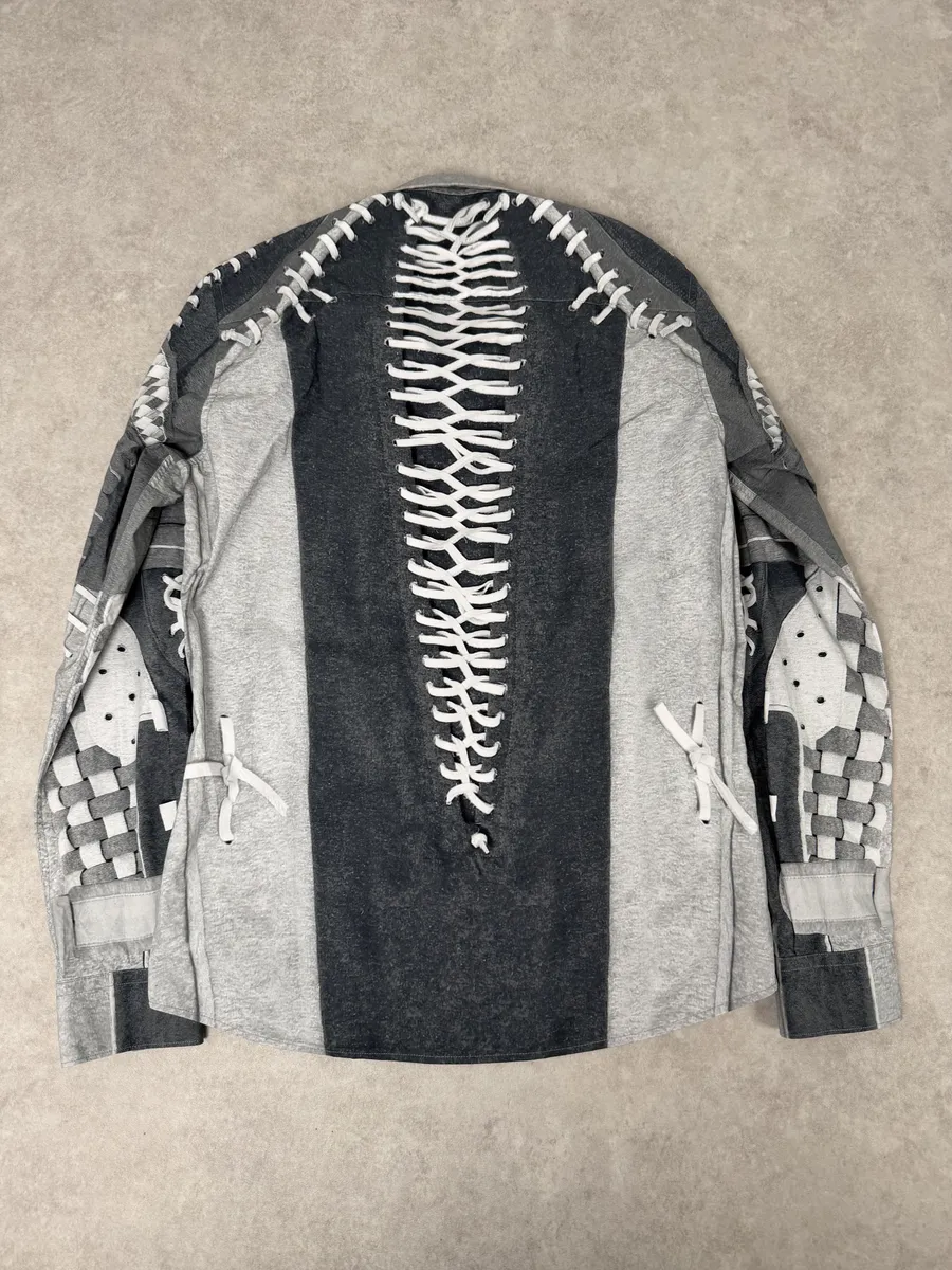 AW2013 Givenchy Mega Laced Abstract Grey Shirt by Riccardo Tisci - Image 2