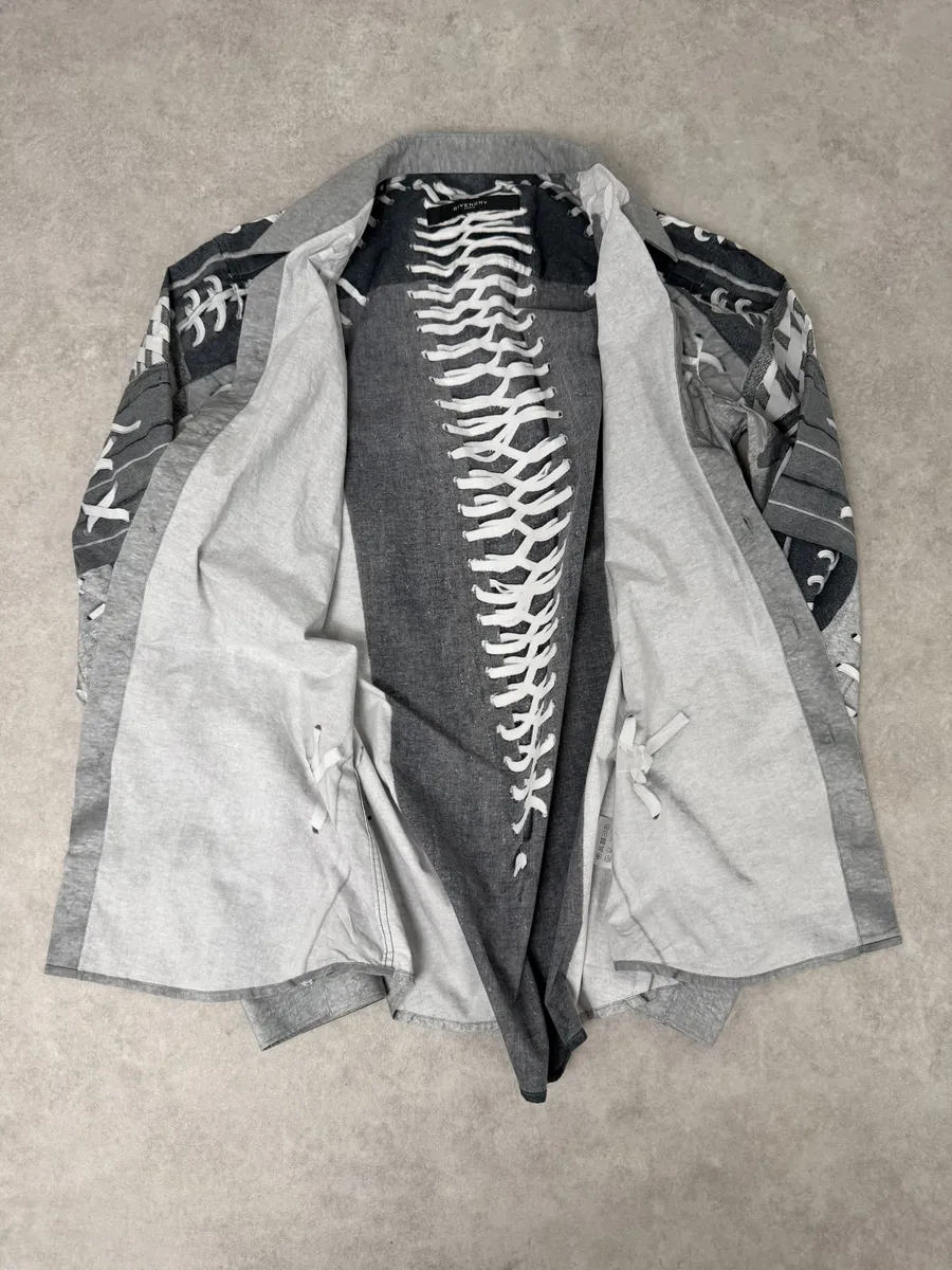 AW2013 Givenchy Mega Laced Abstract Grey Shirt by Riccardo Tisci - Image 6