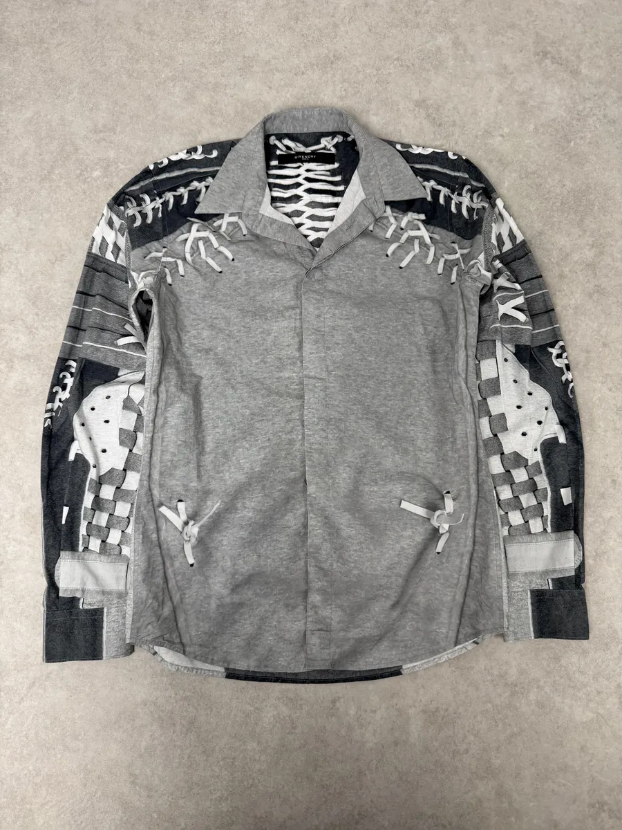 AW2013 Givenchy Mega Laced Abstract Grey Shirt by Riccardo Tisci - Image 9