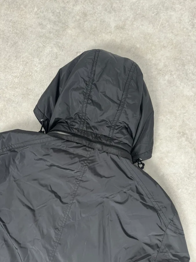 AW2013 Gucci Black Long Windbreaker Hooded Jacket - Image 6
