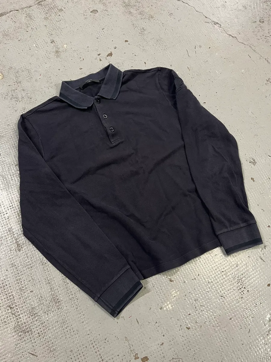 AW2013 Gucci Knight Embroidered Navy Longsleeve Polo - Image 4