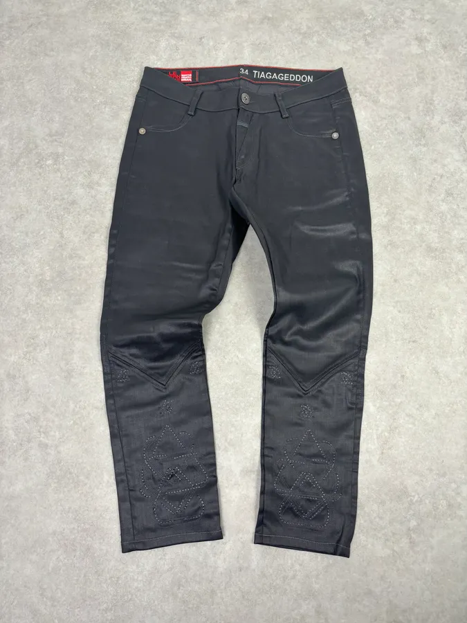 AW2013 Marithé + François Girbaud Black Waxed Effect Slim Denim Jeans