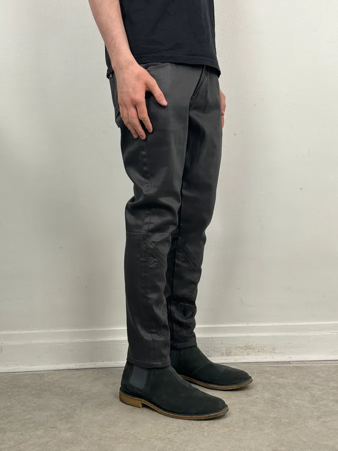 AW2013 Marithé + François Girbaud Black Waxed Effect Slim Denim Jeans - Image 3