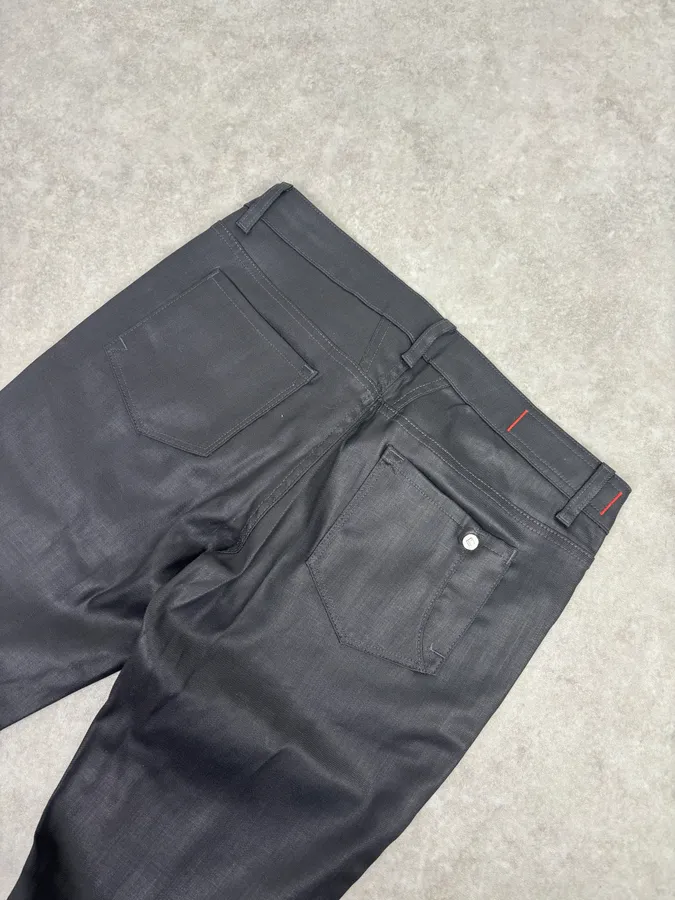 AW2013 Marithé + François Girbaud Black Waxed Effect Slim Denim Jeans - Image 7