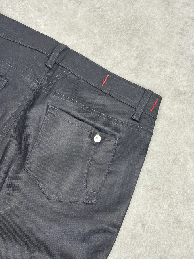 AW2013 Marithé + François Girbaud Black Waxed Effect Slim Denim Jeans - Image 8