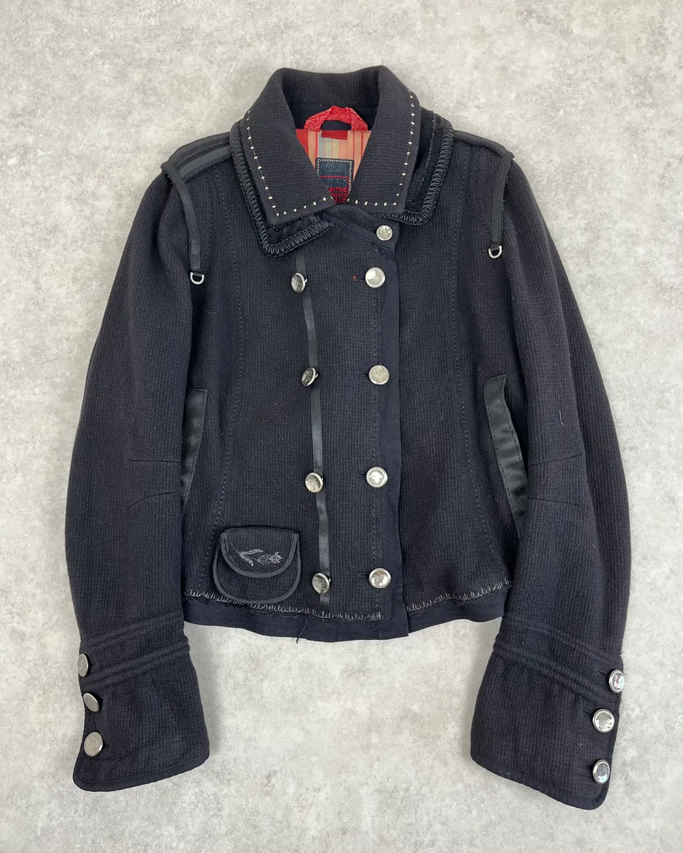 AW2013 Marithé + François Girbaud Black Wool Officer Jacket