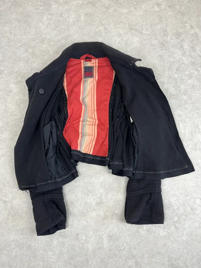 AW2013 Marithé + François Girbaud Black Wool Officer Jacket - Image 12