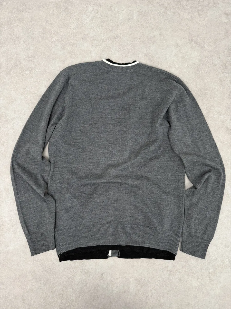 AW2013 Pierre Balmain White & Grey Minimalist Cardigan - Image 6
