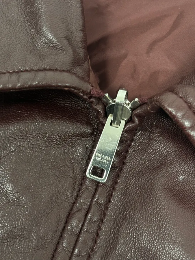 AW2013 Prada Burgundy Leather Reversible Premium Jacket - Image 17