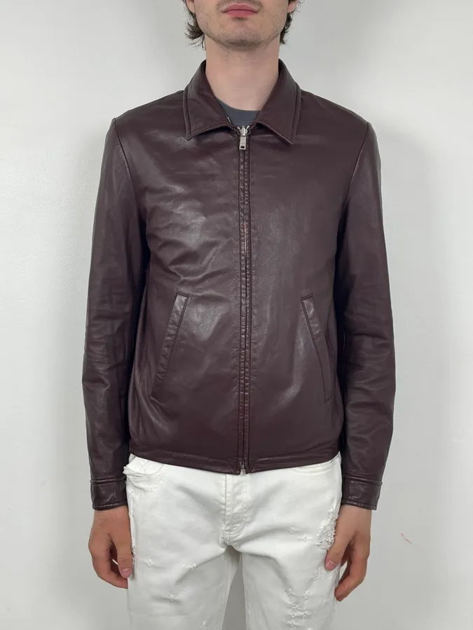 AW2013 Prada Burgundy Leather Reversible Premium Jacket - Image 2