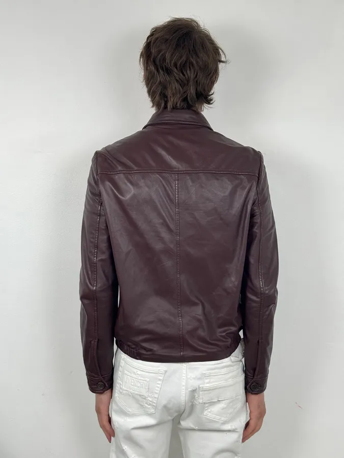 AW2013 Prada Burgundy Leather Reversible Premium Jacket - Image 3