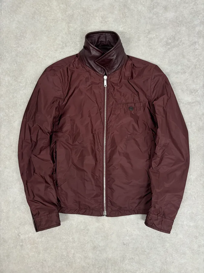AW2013 Prada Burgundy Leather Reversible Premium Jacket - Image 4